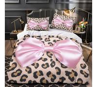 XQGASOEBN Rose Bow Accessory Ensemble De Literie 3D Imprimé Microfibre 3 Pièces 2xTaies Super Douce Fashion Hair Clip Parure de Lit Léger Hypoallergique for Adulte Enfants Filles King（220x240cm）