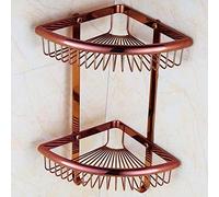 XQHD Etagère De Douche Accessoire Mural, d'angle Etagère De Douche Accessoire Rangement Douche Etagere Cuivre,RoseGold-2Tier