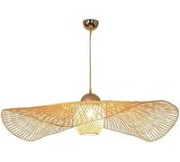 XQIDIANAA Grand Abat-Jour en Bambou, Lustre en Rotin Tissé À La Main, Éclairage Suspendu Au Plafond, Panier De Ferme, Lampe Lanterne Suspendue pour Salle À Manger, Îlot De Cuisine, Entrée