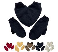XQILGVF Gants amusants tenant la main - Gants pour couple - Gants d'hiver chauds en tricot - Moufles pour 2 personnes - Cadeau pour votre partenaire (noir, taille unique)