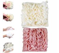 XQILGVF Loofah Doux et Gant de Toilette, éponge de Bain luffa 2 en 1, luffa de Douche avec Cordon de Serrage, éponge de Douche luffa pour Le Nettoyage du Corps (2pcs A)