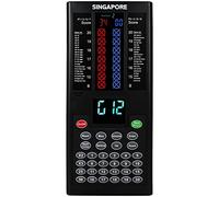 XQmax Compteur de score électronique de fléchettes avec différents jeux et variations jusqu'à 8 joueurs, Compteur de points, Noir, 12 x 26,5 x 2,5 cm / 4.7 x 10.4 x 1 in