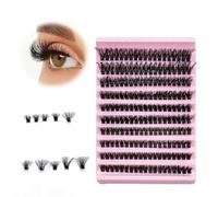 XQMMGO Faux Cils 80D, Cils Individuels D Curl Faux, Longueur Mixte 8-16 mm Réutilisables, Kit de Cils en Grappe pour Débutants DIY à la Maison