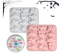 XQMMGO Lot de 2 moules en silicone Halloween, dinosaures en silicone, bricolage, moule à chocolat, bougies moules de Noël, moule en forme d'ourson en caoutchouc (dinosaure)