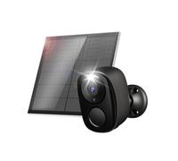 Xqscvqwfa Caméras de sécurité d'extérieur sans fil 2 K 3 MP alimentée par batterie WiFi avec sirène de mouvement AI, projecteur couleur vision nocturne IP66 étanche (BW4-BT Solar TF64G)