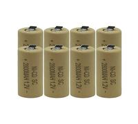 Xqscvqwfa Lot de 8 batteries rechargeables SC NiCad 2800 mAh compatibles avec Bosch Hitachi DeWalt Outils électriques Tournevis Batterie 1,2 V
