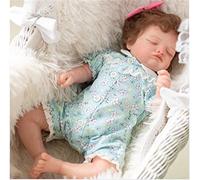 XQSSB 49Cm Poupée Nouveau-Née 19 Pouces Reborn Bébé Dormant Fille Molle Corps Flexible Cheveux Enracinés Cheveux Enracinés Jouet Enfants