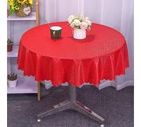 XQSSB Anti Huile Nappe pour Table Rectangulaire Épaississant pour Un Mariage Un Restaurant Une Fête Diamètre Rond Rouge 140cm