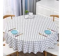 XQSSB Anti Tache Ciree Rectangulaire Anthracite Anti PVC Chaud Nappes Infroissable Impermeable Entretien Facile Résistant Diamètre Rond Blanc 140cm