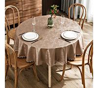 XQSSB Antitache Ciree Impermeable Tcouvertures Nappes Anti Chaud Durable pour l'anniversaire de Mariage Brun Foncé 160cm de Diamètre Rond