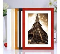 XQSSB Modernes et Épais Cadre Photos Bois Massif Rouge Foncé A4 deux Usages 21 × 29,7 cm