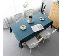 XQSSB Nappe Anti Tache Rectangulaire Toile Ciree Anti Brûlure pour Un Mariage Un Restaurant Une Fête Bleu 130 × 220cm