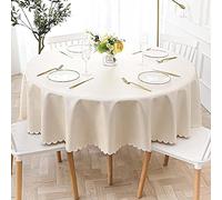 XQSSB Nappe Anti Tache Rectangulaire Toile Ciree Anti Brûlure pour Un Mariage Un Restaurant Une Fête C Beige Diamètre Rond 200cm