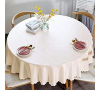 XQSSB Nappe Anti Tache Rectangulaire Toile Ciree PU Anti Chaud pour Un Mariage Un Restaurant Une Fête Blanc B 200cm de Diamètre Rond