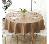 XQSSB Nappe Ciree Imperméable de Table Anti Brûlure Antitache Anti Taches Tissu B Marron Diamètre Rond 160cm