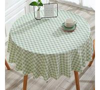XQSSB Nappe Ciree Imperméable de Table Résistant à l'usure à Chaud Antitache Anti Taches Tissu Diamètre Rond Vert 120cm