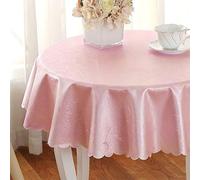 XQSSB Nappe Cirée Lavable Style e Anti Iron Thick and Durable Impermeable Jardin Toile Cirée Beständige Pink 180cm Round Diameter