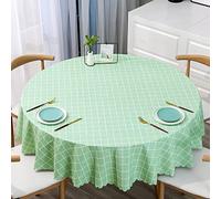 XQSSB Nappe Cirée Lavable Style Moderne Antitache Anti Chaud Impermeable Toile Cirée Sättige Beständige Diamètre Rond Vert 180cm