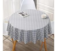 XQSSB Nappe Cirée Lavable Style Moderne Résistant à l'usure à Chaud Impermeable Jardin Toile Cirée Diamètre Rond Gris 180cm