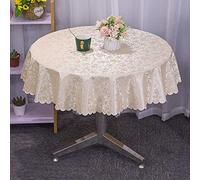 XQSSB Nappe en Toile Cirée Aspect Toile Cirée Épaississant Impermeable de Noël de Thanksgiving de Parties Mariage Couleur Claire 140cm de Diamètre Rond