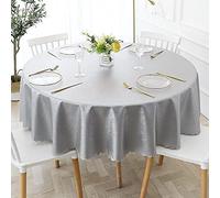 XQSSB Nappe pour Table Ronde Rectangulaire ou Carrée Anti Brûlure pour Un Mariage Un Restaurant Une Fête Tissu C Gris Argent 140cm Diamètre Rond