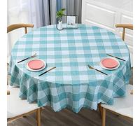 XQSSB Nappe Rectangulaire en Toile Cirée Anti Brûlure Nappes Infroissable Lavable Entretien Facile Résistant Bleu Blanc B 160cm Diamètre Rond