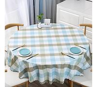 XQSSB Nappe Rectangulaire en Toile Cirée Anti Chaud Nappes Infroissable Lavable Entretien Facile Résistant Bleu A 240cm de Diamètre Rond