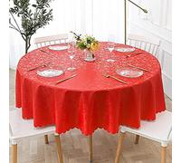 XQSSB Nappe Rectangulaire Nappes Antitache Anti Brûlure Nappes Infroissable Impermeable Entretien Facile Résistant Un Rond Rouge de 180cm de Diamètre