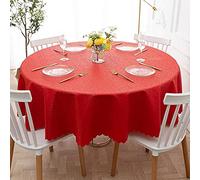 XQSSB Nappe Tissu de Table Ornements Design Anti Brûlure Dessus de Table Imperméable avec Ourlet B Rouge Diamètre Rond 200cm