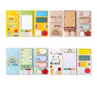 Xqumoi Lot de 4 blocs de notes autocollantes sur le thème des enseignants - Tableau noir en forme d'arc-en-ciel Bohême - Blocs-notes autocollants pour enseignants, appréciation des enseignants,