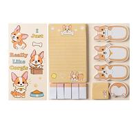 Xqumoi Lot de 550 feuilles de notes adhésives « I Just Really Like Corgis » - Motif dessin animé - Petits cadeaux