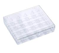XQWR 25 Grille Vide Boîte À Canette Bobines De Machine À Coudre Étui De Rangement en Plastique Accessoires De Couture (Transparent)