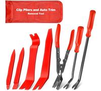 XQX Lot de 7 pinces à clip et extracteur de fixation, kit de réparation de rivets de garniture de voiture avec sac de rangement pour panneau de porte automobile, tapisserie, tableau de bord