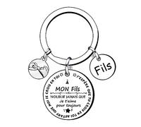 XQXQXZ Cadeau Fils Fille Porte Clés Femme Homme Cadeau D'anniversaire Garçon Fille Enfant Je T'aime Mon Fils Ma Fille Fils fille cadeau de Noël (2)