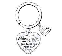 XQXQXZ Cadeau Noel Femme Homme Porte-clés - Merci pour tout ce que tu as fait pour moi.- à ceux qui ont besoin de merci,Cadeau Femme Homme,Cadeau Nounou Marraine Maman Tata Papa Mamie Soeur..