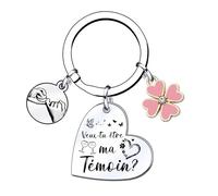 XQXQXZ Cadeau Témoin Porte -clef Veux-tu être ma témoin carte - Cadeau témoin mariage - Demande témoin mariage (1)