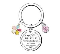 XQXQXZ Cadeaux Noel Filleule Porte Clés Cadeau,Porte-clés de de Filleule Cadeau anniversaire pour ma Filleule Cadeau de fin d'étudescadeau filleule cadeau filleule marraine