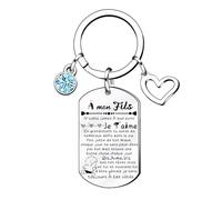 XQXQXZ Cadeaux Noel Fils Cadeau Fils Porte Clés Homme Cadeau D'anniversaire Garçon Enfant Je T'aime Mon Fils Cadeau Noel Fils (2)