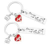 XQXQXZ porte clef nouvelle maison 2026 Porte Clef Maison du Bonheur - Idée Cadeau Original pour Couple et Crémaillère porte clé nouvelle maison nouvelles aventures 2026 (2)