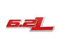 XQXSTORE Autocollants de Voiture en métal emblème Autocollants d'insigne de Coffre Automatique, pour Ford F150 6.2L, pour Chevrolet C7 Camaro 2011-2015 6.2 L -6.2L_Sticker