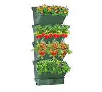 XQZMD Pot de plantation mural auto-arrosant avec bassin de stockage d'eau, sacs de plantation suspendus pour l'extérieur avec 4 pots, mur végétal vertical, support mural suspendu à poches pour plantes