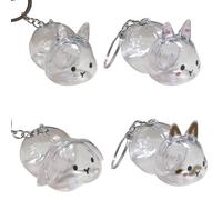 XQZWYFCBJB Les Lapins Uniques Shape Hair Collector Holder Keychain Bunnies Furs Rangement Boîte De Rangement Pour Animaux De Compagnie Decoration Home Decoration Clear Thème Organisateurs