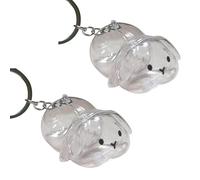 XQZWYFCBJB Les Lapins Uniques Shape Hair Collector Holder Keychain Bunnies Furs Rangement Boîte De Rangement Pour Animaux De Compagnie Decoration Home Decoration Clear Thème Organisateurs