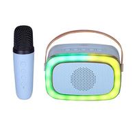 ENCEINTE NOMADE KARAOKÉ BLEUE AVEC MIC XR 8A01 MINI PARTY TREVI