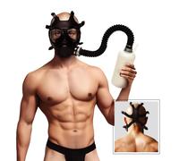 XR Brands - Masque à Gaz Inhalateur avec Bouteille - Noir et Blanc