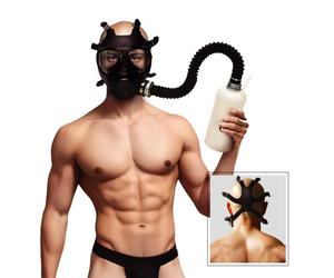 XR Brands - Masque à Gaz Inhalateur avec Bouteille - Noir et Blanc