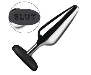 XR Brands - Plug Anal Butt Slut en Métal et Silicone - Argent
