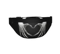 Xray Bones Sac banane pour homme et femme avec motif cœur réglable et décontracté pour le sport, les voyages, la randonnée, la course à pied, le jogging, Noir , Taille unique, Sacs banane