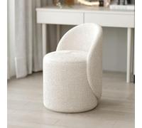 XRBCNMM Fauteuil de coiffeuse rembourré de luxe en cuir d'agneau - Fauteuil moderne pour salon, chambre à coucher - Pivotant à 360° (blanc)