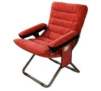 XRBCNMM Fauteuil pliable avec hauteur d'assise réglable en hauteur et grandes poches de rangement, chaise moderne pour salon, chambre à coucher, bureau, balcon (orange, paquet 1)